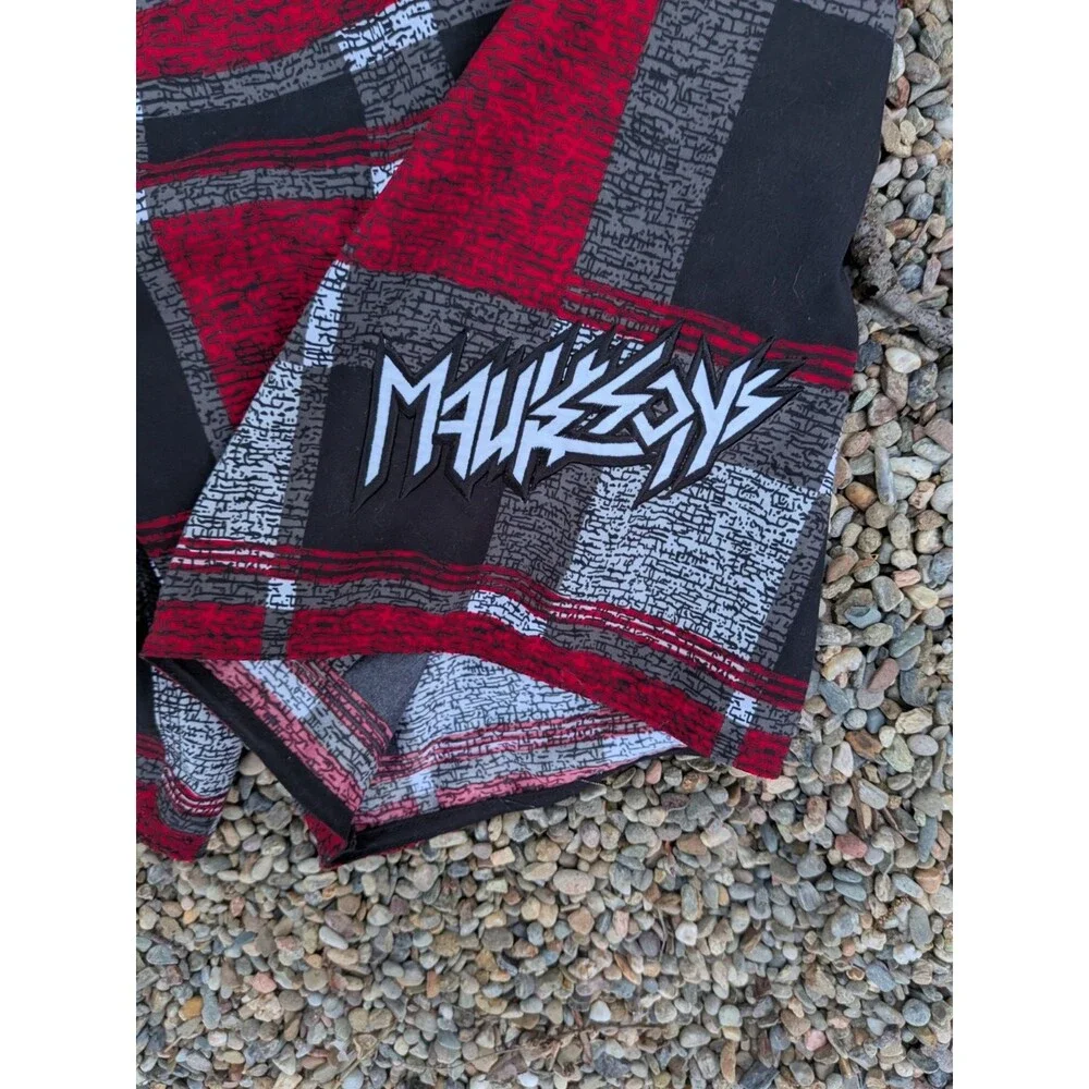 Maui and Sons Board Shorts Red White Black Color Block Size 38